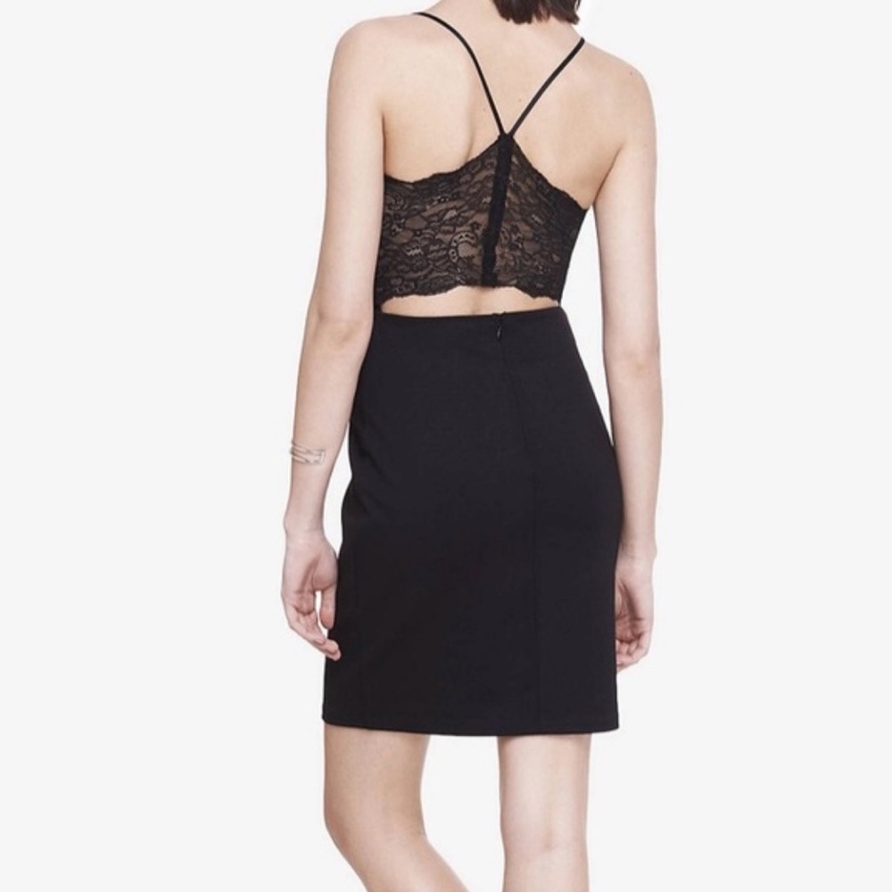 Express Lace Back Dress in Black, Size 2